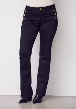 Lido button long jeans svart