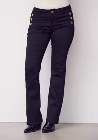 Lido button long jeans svart