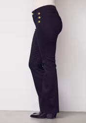 Lido button long jeans svart