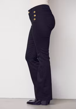 Lido button long jeans svart