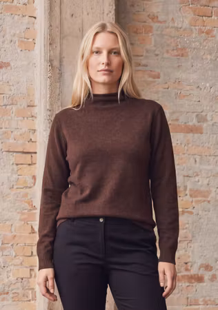 Frigga pullover dark brown melange