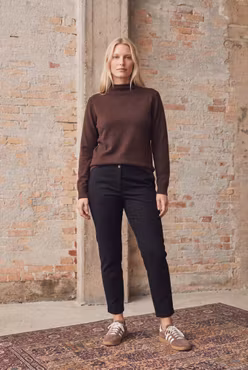 Frigga pullover dark brown melange