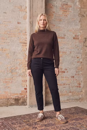 Frigga pullover dark brown melange