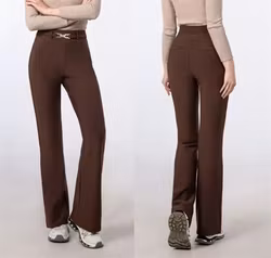 Stretchiga finbyxor bootcut brun