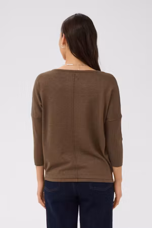 Mila r-neck pullover fondue fudge