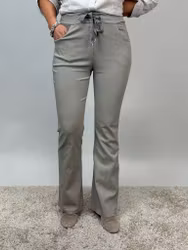 Stella stretchbyxa bootcut taupe