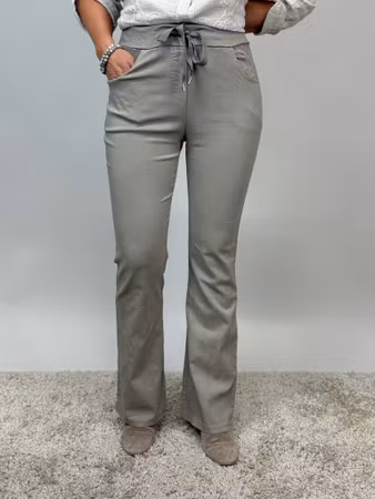 Stella stretchbyxa bootcut taupe