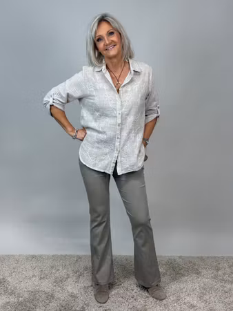 Stella stretchbyxa bootcut taupe