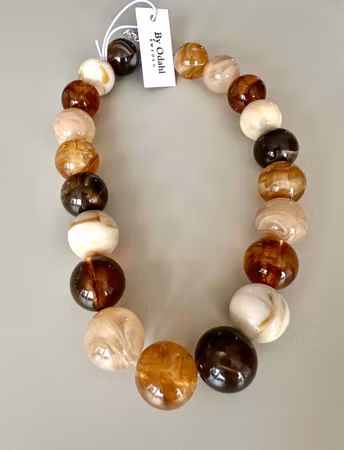 Halsband kulor mix brun/beige