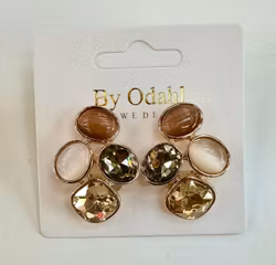 Örhänge crystal mix brun/beige