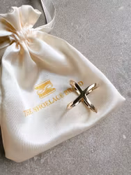 Scarf ring cross guld