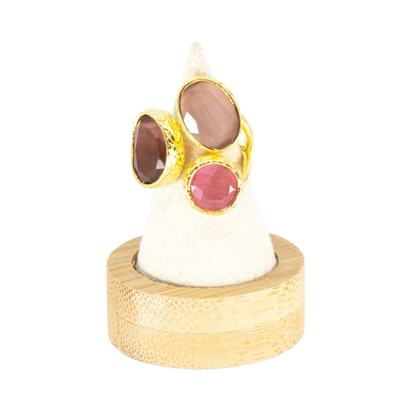 Tripple omikron ring rosa guld