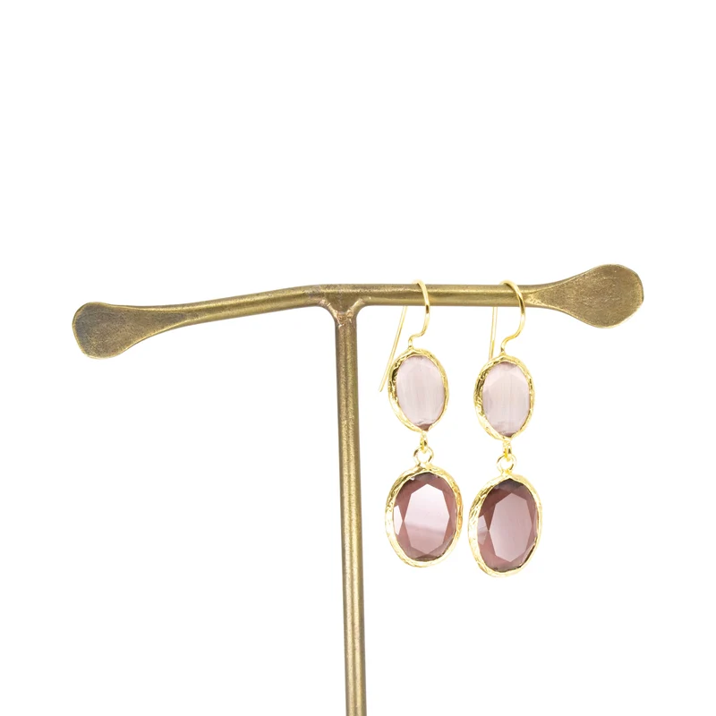 Dubbel thea örhänge rosa guld