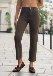 Folyrose jeans flare moccabrun
