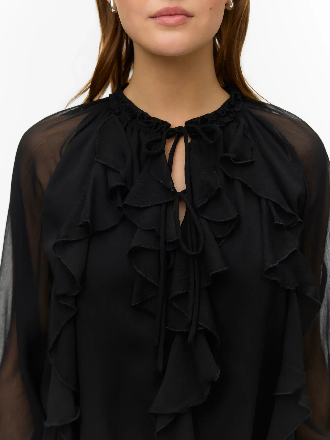 Stella frill blus svart