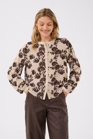 Ruby broderad blus sand