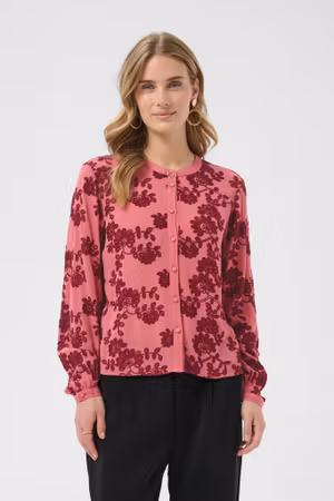 Ruby broderad blus rosa