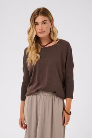 Mila r-neck pullover bracken melange