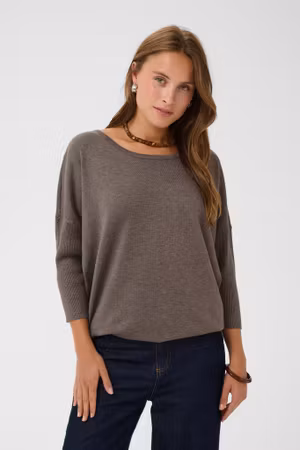 Mila r-neck pullover mink melange
