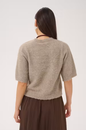 Tabana kortärmad stickad beige