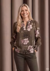 Ane blus khaki flower