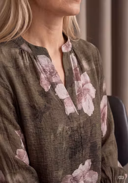 Ane blus khaki flower