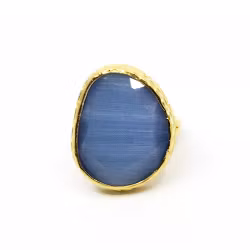 Omikron big ring jeans guld