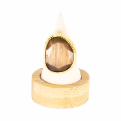 Omikron big ring brun guld