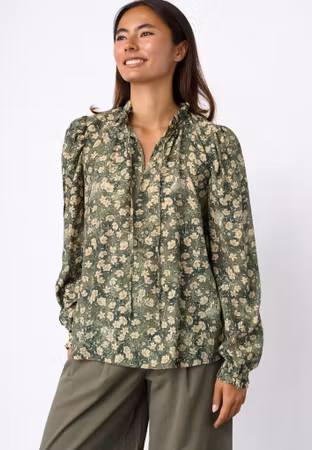 Elza blus green flower