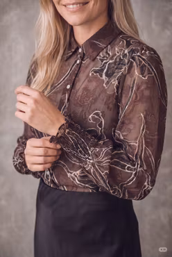 Obi skjorta brown flower