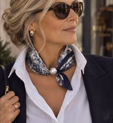 Scarf magnet blue floral