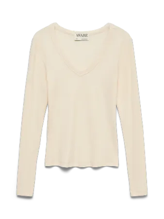 Dream v-neck topp whitecap