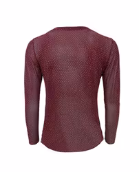 Alexis mesh strass vinröd