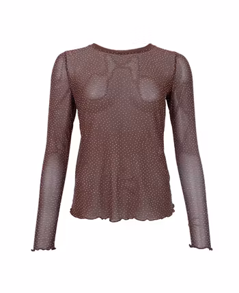 Alexis mesh strass mörkbrun