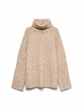 Ingrid stickad polo silver mink