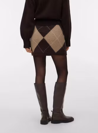 Darla stickad kjol silver mink