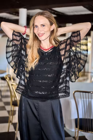 Lilliana paljettblus svart