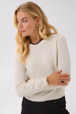 Jolli stickad tröja whisper white