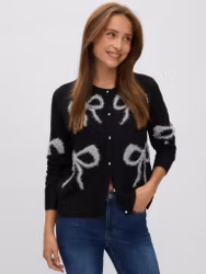 Sparkle bow kofta svart