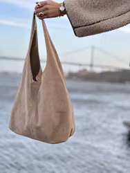 Mockaväska påse ljus taupe