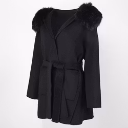 VALENTINA COAT BLACK FAKE FUR