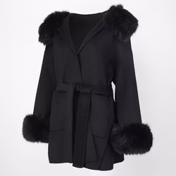 ANGELINA COAT BLACK FAKE FUR