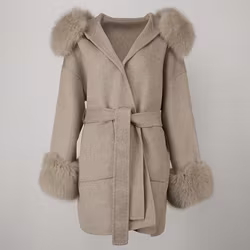 ANGELINA COAT KHAKI FAKE FUR