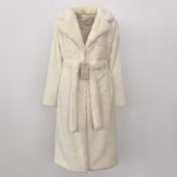 BIANCA FAKE FUR COAT WHITE