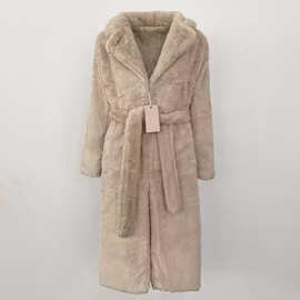 BIANCA FAKE FUR COAT BEIGE