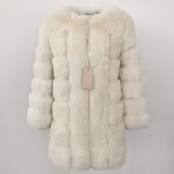 CANNES JACKET LONG FAKE FUR WHITE