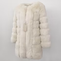 CANNES JACKET LONG FAKE FUR WHITE