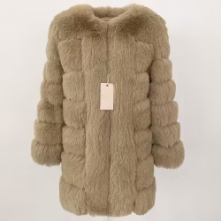 CANNES JACKET LONG FAKE FUR BEIGE