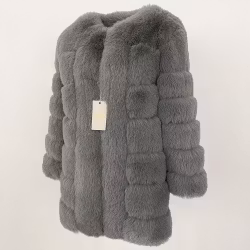 CANNES JACKET LONG FAKE FUR GREY