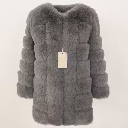 CANNES JACKET LONG FAKE FUR GREY